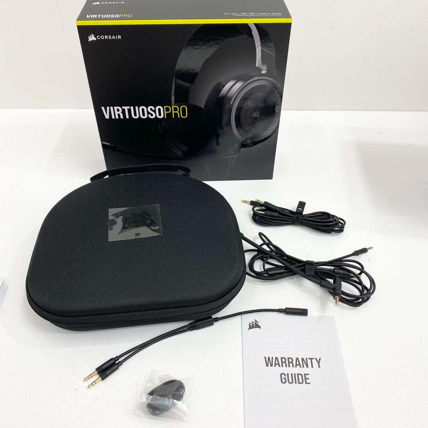 CORSAIR VIRTUOSO PRO CA-9011370-AP ゲーミングヘッドセット オープンバック 対応機種：PC/Mac/PS5/PS4/Nintendo Switch 箱・ケーブル3種・キャリングケース付属【PCでのみ動作確認済】【加古川店】