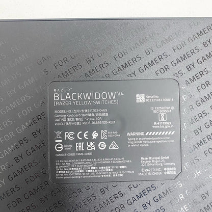Razer BlackWidow V4 JP ゲーミングキーボード RZ03-04693100-R3J1 日本語配列 フルサイズ 黄軸 箱・USB・印刷物付属【加古川店】