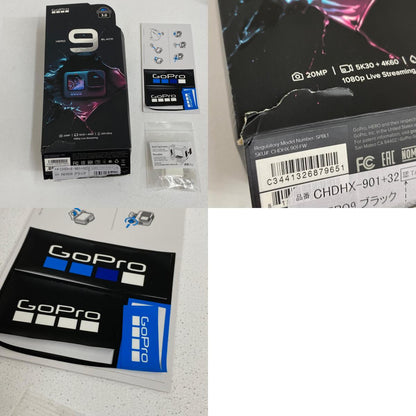 CHDHX-901+32 GoPro HERO9 BLACK CHDHX-901+32 アクションカメラ 1/2.3型 2360万画素 WIFI対応 USB-C欠品/箱イタミ大【加古川店】