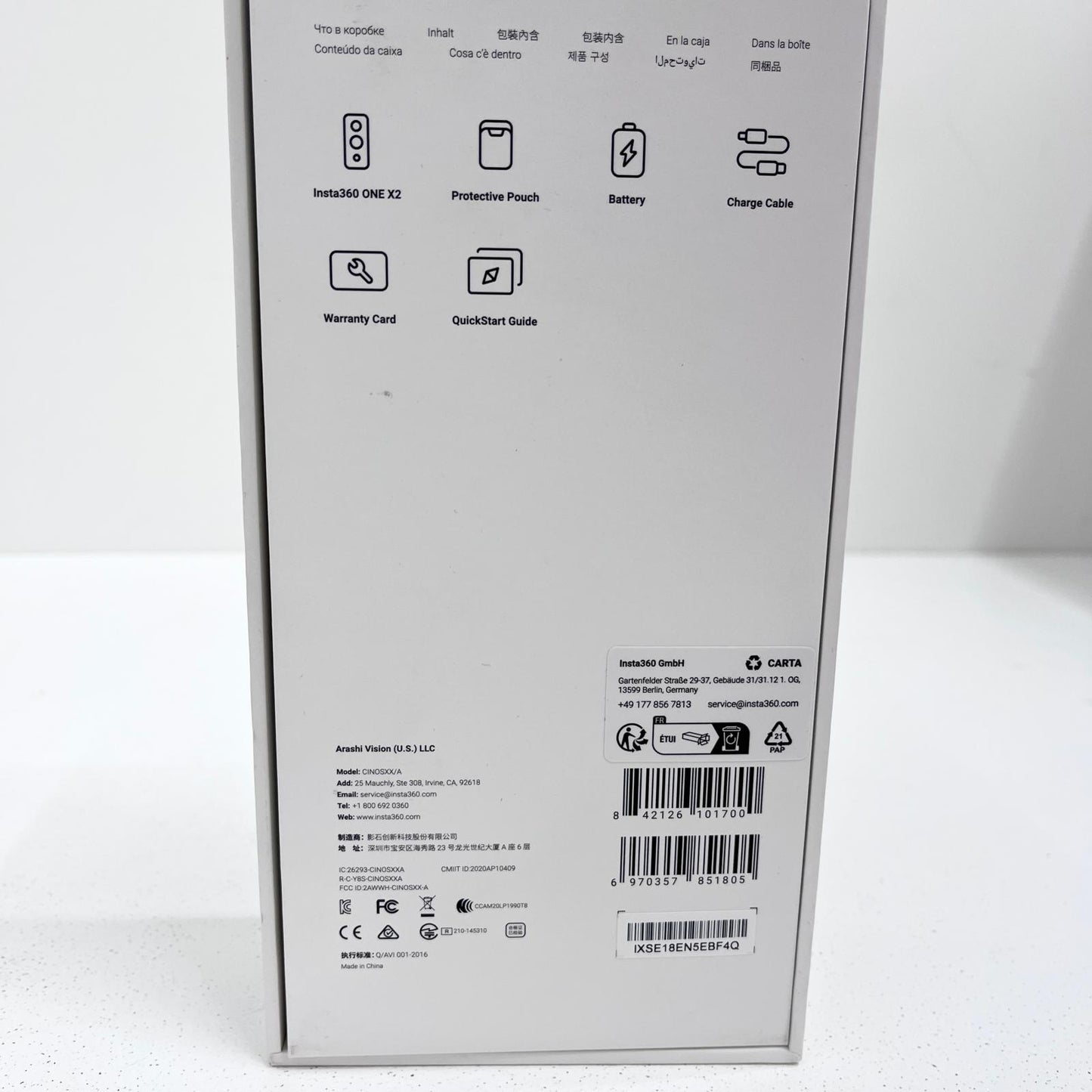Insta360 ONE X2 CINOSXX/A アクションカメラ 1/2.3型 1800万画素 Wi-Fi対応 箱・バッテリー×3・充電器・USB・キャリングケース・印刷物付属【加古川店】