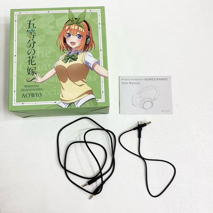 オンキョー ONKYO ANIMA AOW03 ワイヤレスヘッドホン 五等分の花嫁∽ 四葉モデル T5901 Bluetooth オーディオケーブル・充電ケーブル付属【加古川店】