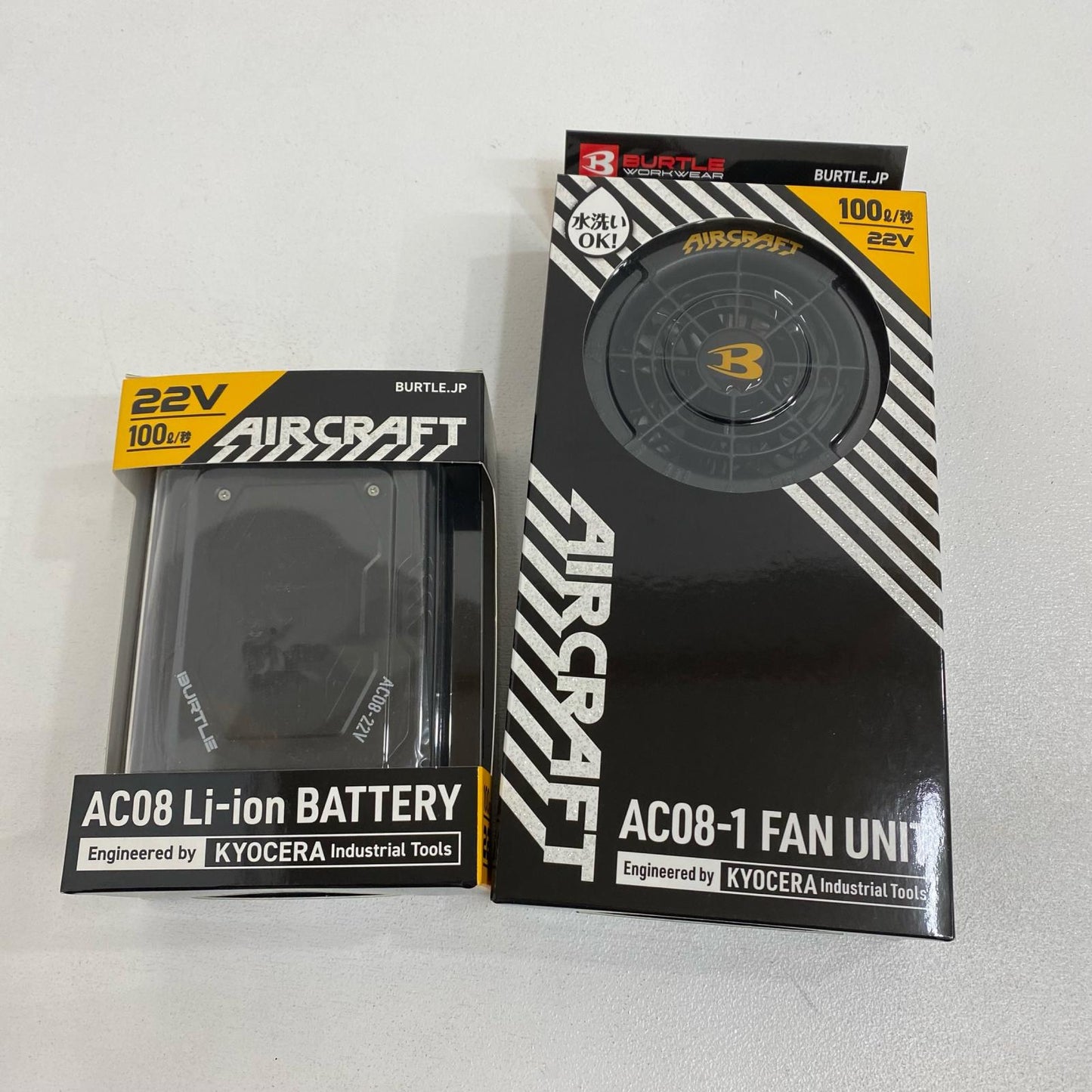 AC08 BURTLE AIRCRAFT　AC08バッテリー＋ファンセット AC08 基本仕様 22V【加古川店】