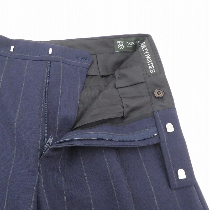 WACKOMARIA | ワコマリア STRIPED PLEATED TROUSERS ストライプ スラックス その他ボトムス 24SS-WMP-TR23 ネイビー サイズ：S【瀬戸大橋店】