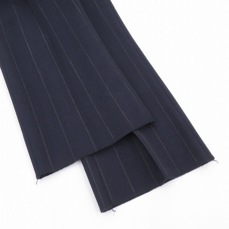 WACKOMARIA | ワコマリア STRIPED PLEATED TROUSERS ストライプ スラックス その他ボトムス 24SS-WMP-TR23 ネイビー サイズ：S【瀬戸大橋店】