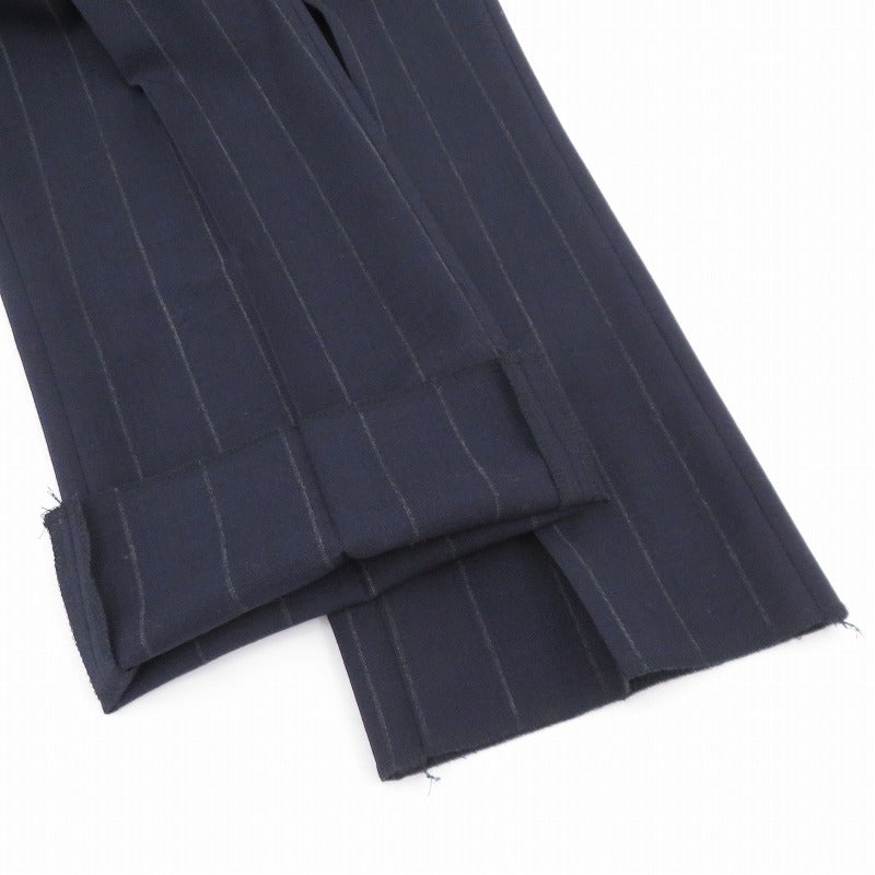 WACKOMARIA | ワコマリア STRIPED PLEATED TROUSERS ストライプ スラックス その他ボトムス 24SS-WMP-TR23 ネイビー サイズ：S【瀬戸大橋店】
