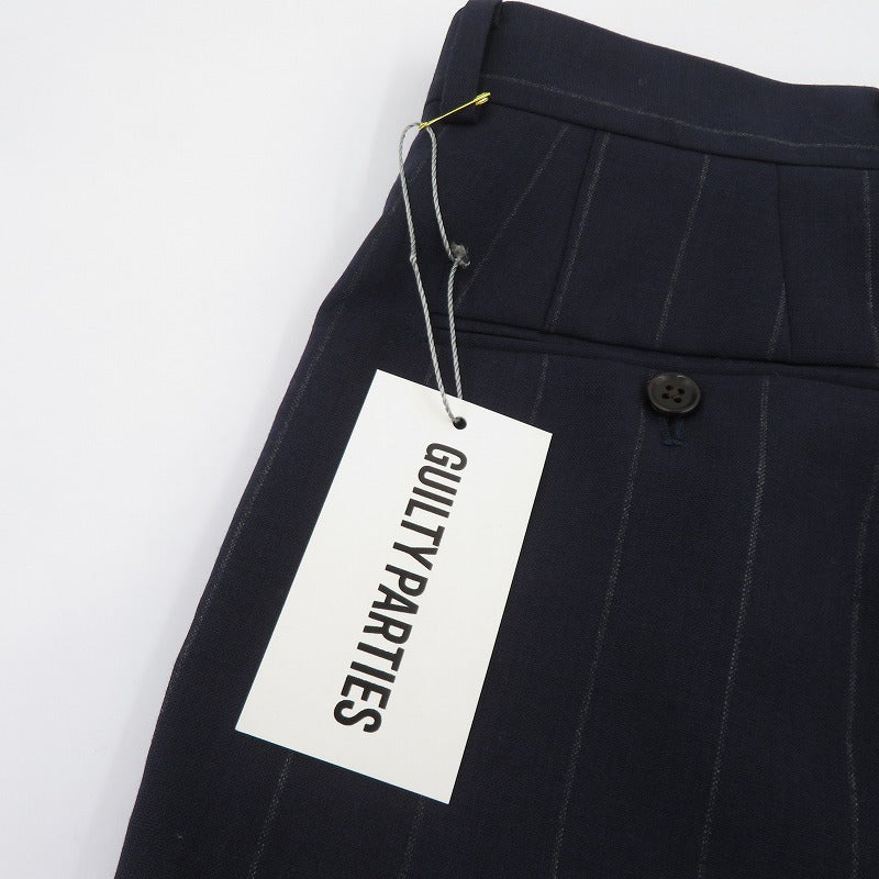 WACKOMARIA | ワコマリア STRIPED PLEATED TROUSERS ストライプ スラックス その他ボトムス 24SS-WMP-TR23 ネイビー サイズ：S【瀬戸大橋店】