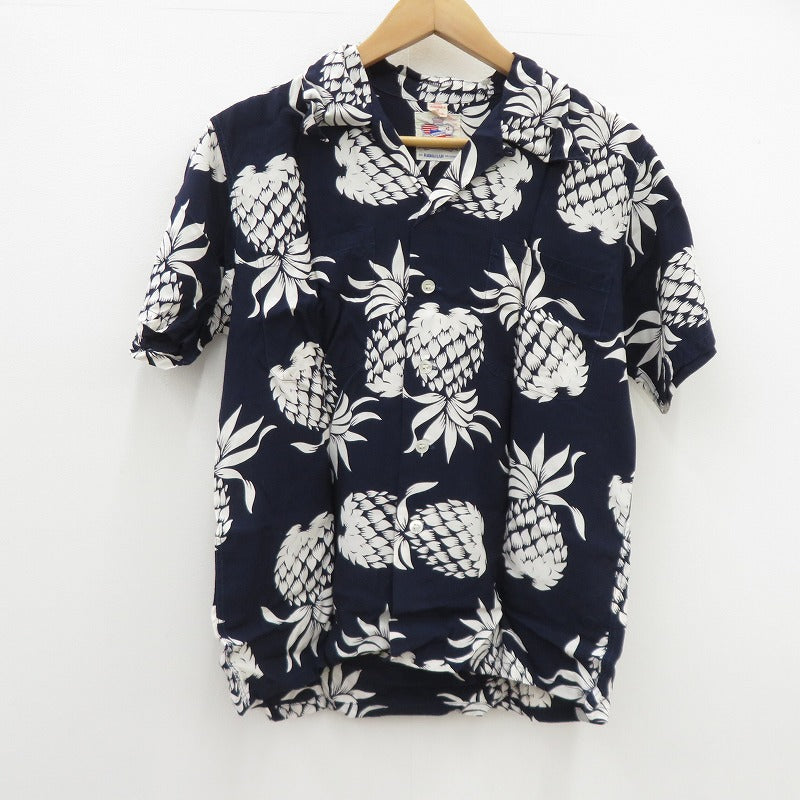 SUN SURF SPECIAL EDITION | サンサーフスペシャルエディション DUKE'S PINEAPLE S/S 半袖シャツ DK36201 ネイビー サイズ：S【瀬戸大橋店】