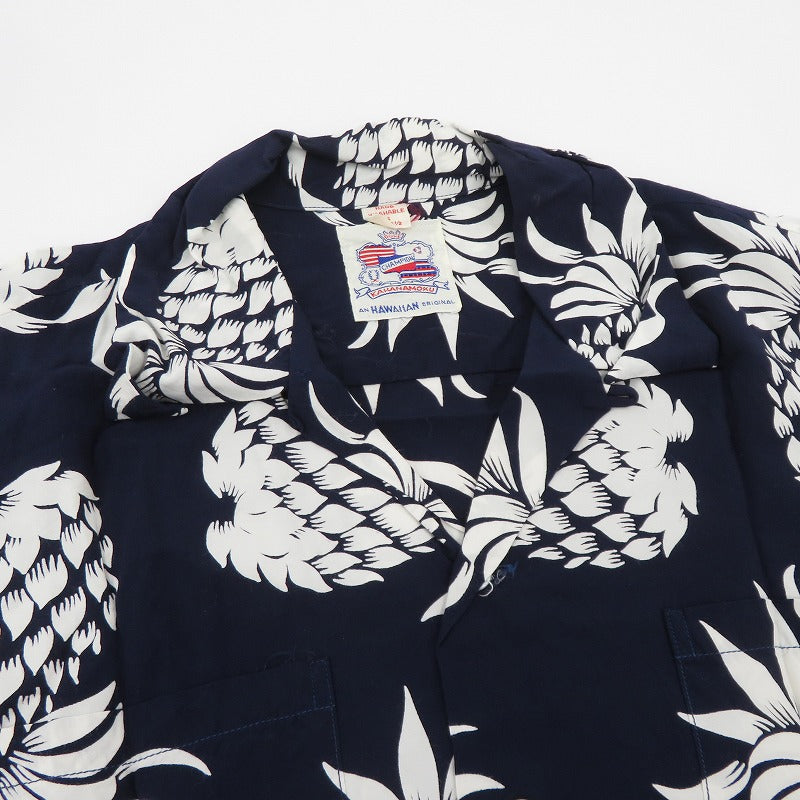 SUN SURF SPECIAL EDITION | サンサーフスペシャルエディション DUKE'S PINEAPLE S/S 半袖シャツ DK36201 ネイビー サイズ：S【瀬戸大橋店】