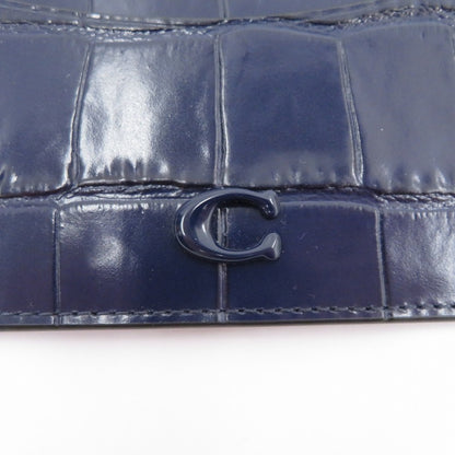 COACH | コーチ エンボスドクロコレザー ジップ カード ケース カードケース CW433 ネイビー【瀬戸大橋店】