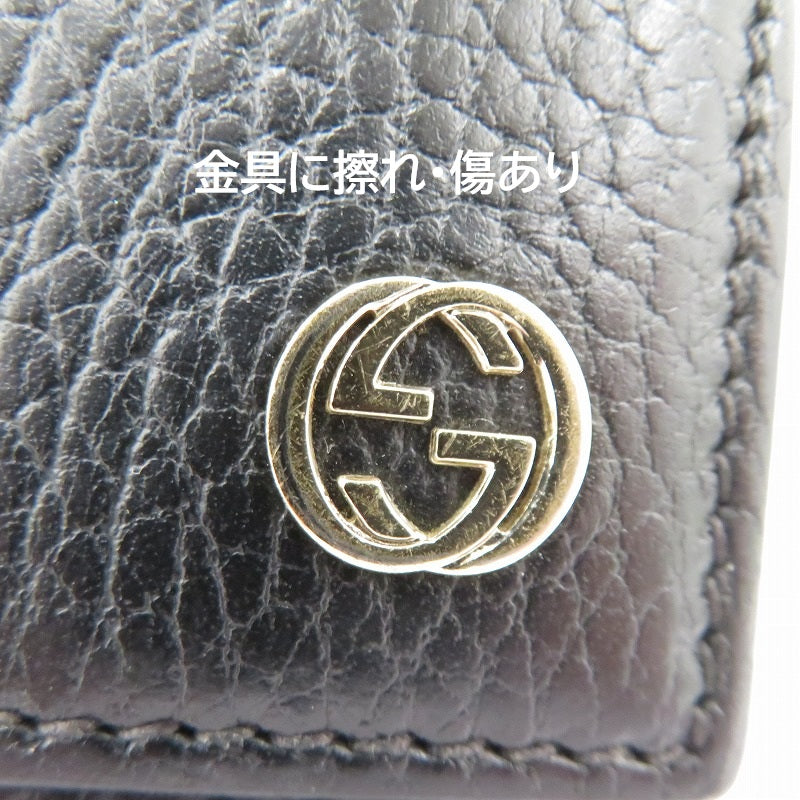 GUCCI | グッチ インターロッキング G 二つ折り財布 449405・2091 ブラック【瀬戸大橋店】