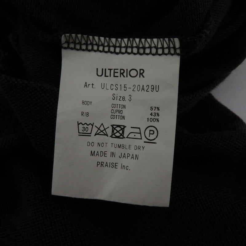 ULTERIOR C/C PIQUE POLO SHIRTS ポロシャツ ULCS15-20A29U ブラック サイズ：3【瀬戸大橋店】