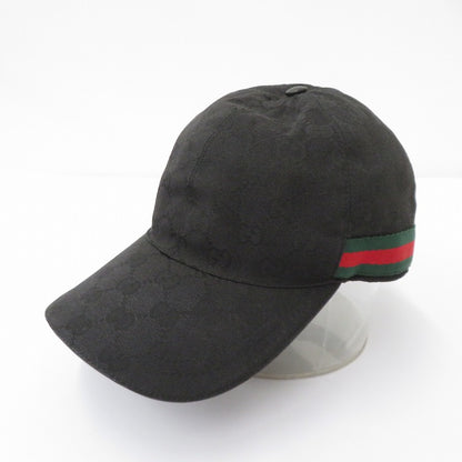 GUCCI | グッチ GGキャンバス ベースボールキャップ キャップ 200035 ブラック サイズ：S【瀬戸大橋店】