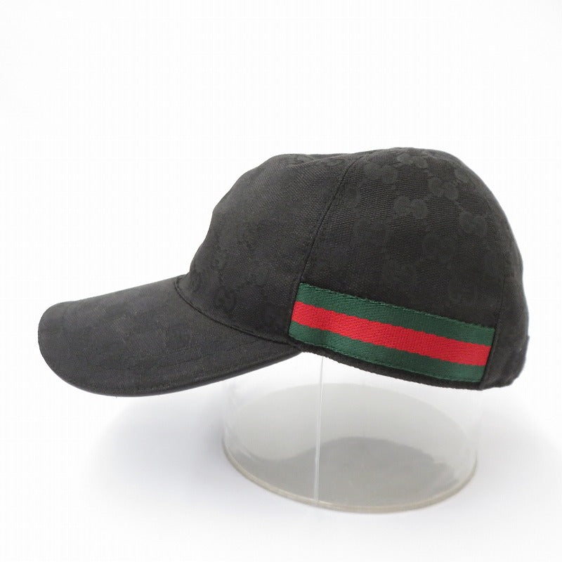 GUCCI | グッチ GGキャンバス ベースボールキャップ キャップ 200035 ブラック サイズ：S【瀬戸大橋店】