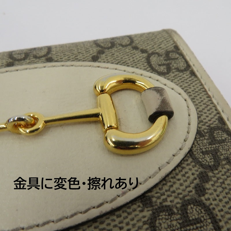 GUCCI | グッチ GGスプリーム ホースビット 1955 二つ折り財布 621891・534563 ベージュ【瀬戸大橋店】