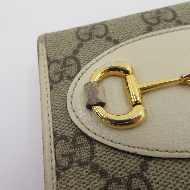 GUCCI | グッチ GGスプリーム ホースビット 1955 二つ折り財布 621891・534563 ベージュ【瀬戸大橋店】