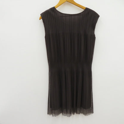 ISSEY MIYAKE | イッセイミヤケ レイヤード ノースリーブ ワンピース PP31-JT713 グレー サイズ：3【瀬戸大橋店】
