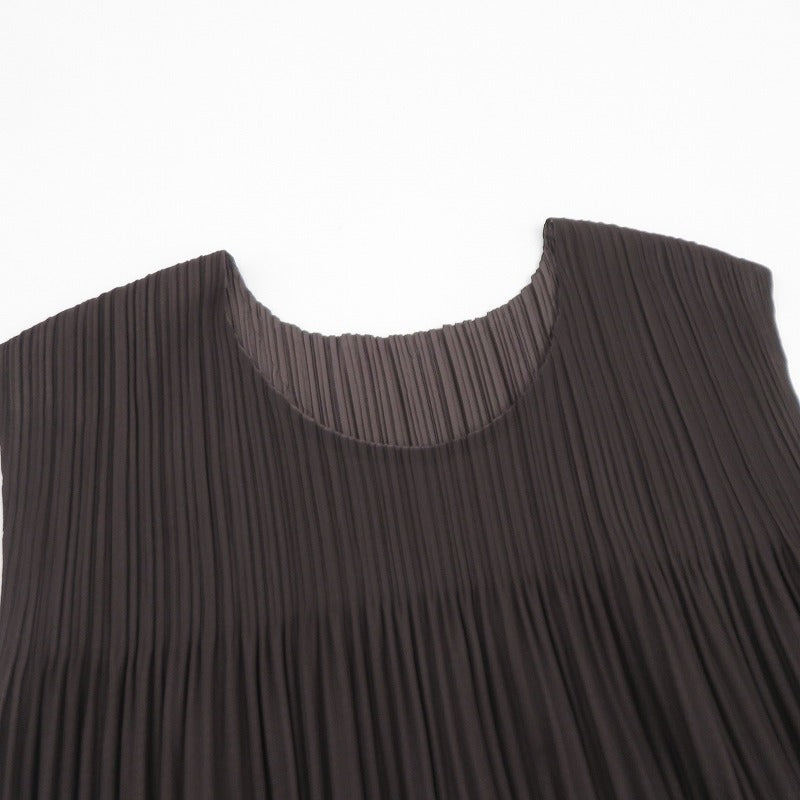 ISSEY MIYAKE | イッセイミヤケ レイヤード ノースリーブ ワンピース PP31-JT713 グレー サイズ：3【瀬戸大橋店】