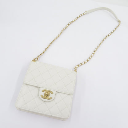 CHANEL | シャネル マトラッセ ゴートスキン パールチェーンショルダー ショルダーバッグ AS0584 ホワイト【瀬戸大橋店】