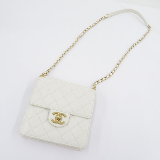 CHANEL | シャネル マトラッセ ゴートスキン パールチェーンショルダー ショルダーバッグ AS0584 ホワイト【瀬戸大橋店】