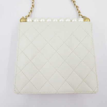 CHANEL | シャネル マトラッセ ゴートスキン パールチェーンショルダー ショルダーバッグ AS0584 ホワイト【瀬戸大橋店】