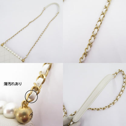 CHANEL | シャネル マトラッセ ゴートスキン パールチェーンショルダー ショルダーバッグ AS0584 ホワイト【瀬戸大橋店】