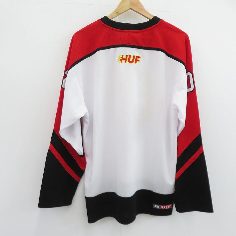 HUF | ハフ ENFORCER HOCKEY JERSEY メッシュ カットソー その他トップス KN00393 レッド サイズ：L【瀬戸大橋店】
