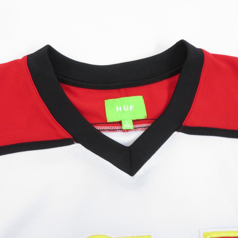HUF | ハフ ENFORCER HOCKEY JERSEY メッシュ カットソー その他トップス KN00393 レッド サイズ：L【瀬戸大橋店】