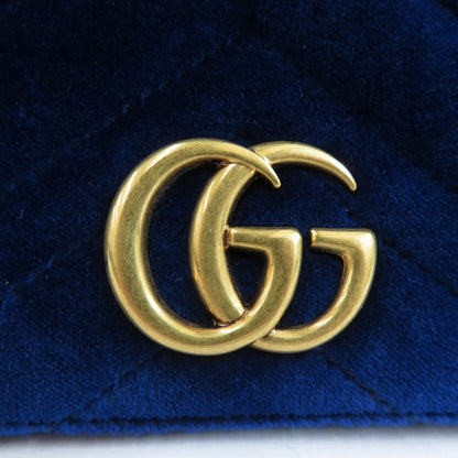 GUCCI | グッチ GGマーモント ベルベット チェーンショルダー ショルダーバッグ 488426・534563 ネイビー【瀬戸大橋店】