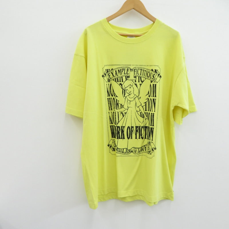 EXAMPLE | イグザンプル ”WORK OF FICTION” WOF S/S TEE 半袖Ｔシャツ ex24ss-tp-0015 イエロー サイズ：XL【瀬戸大橋店】