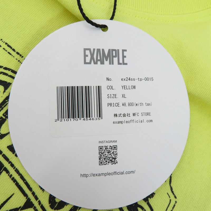 EXAMPLE | イグザンプル ”WORK OF FICTION” WOF S/S TEE 半袖Ｔシャツ ex24ss-tp-0015 イエロー サイズ：XL【瀬戸大橋店】