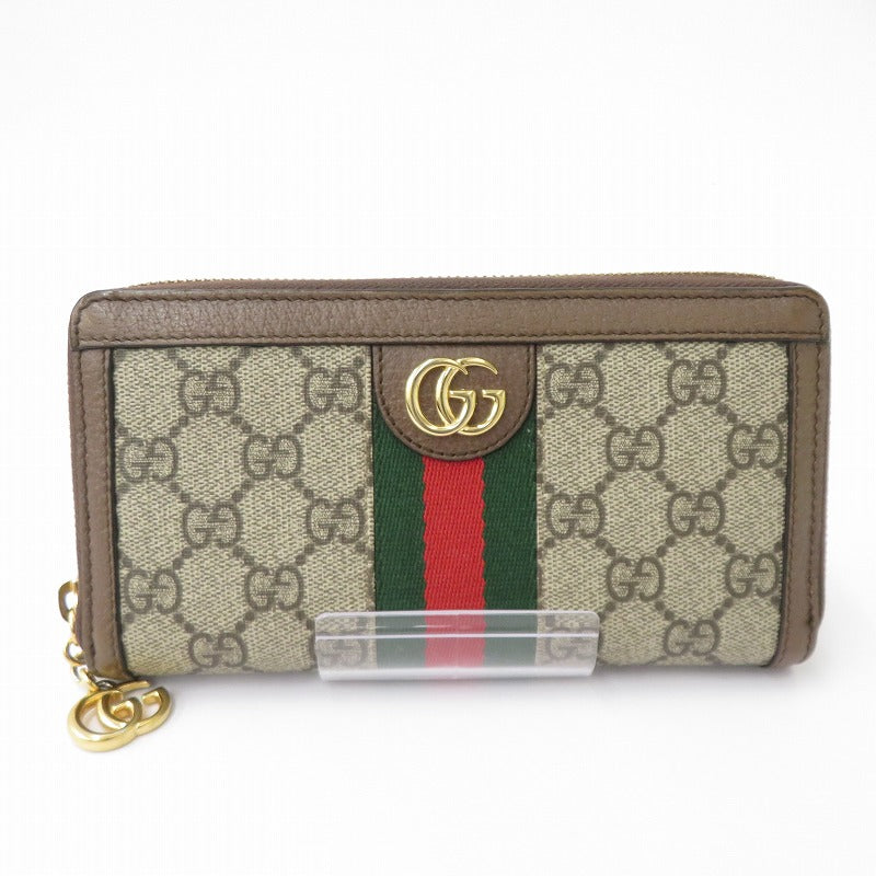 GUCCI | グッチ GGスプリーム ジップアラウンドウォレット 長財布 523154･2134 ブラウン【瀬戸大橋店】
