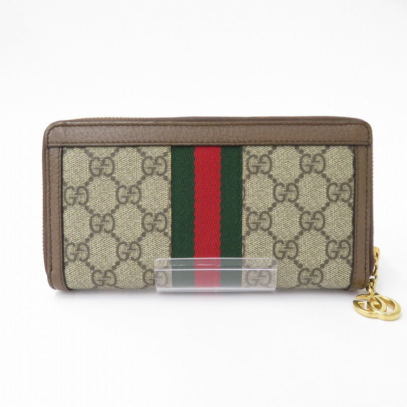 GUCCI | グッチ GGスプリーム ジップアラウンドウォレット 長財布 523154･2134 ブラウン【瀬戸大橋店】