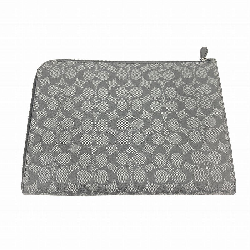 COACH | コーチ L-ZIP PORTFOLIO　シグネチャー クラッチバッグ H2144-C3144 ブラック【瀬戸大橋店】