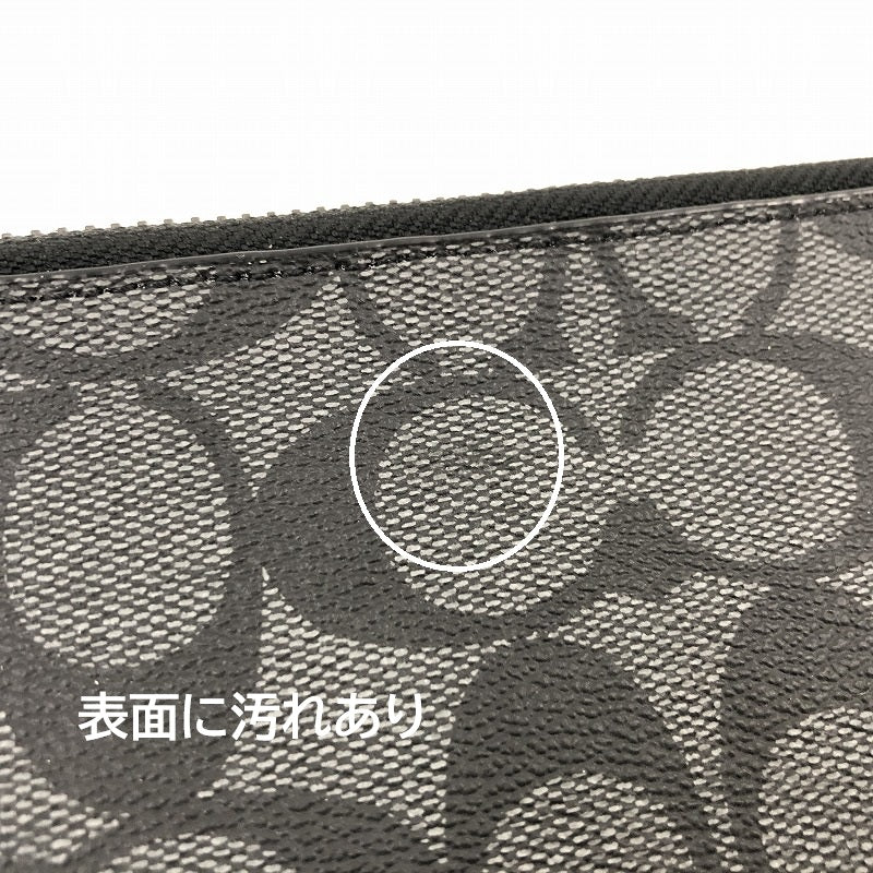 COACH | コーチ L-ZIP PORTFOLIO　シグネチャー クラッチバッグ H2144-C3144 ブラック【瀬戸大橋店】