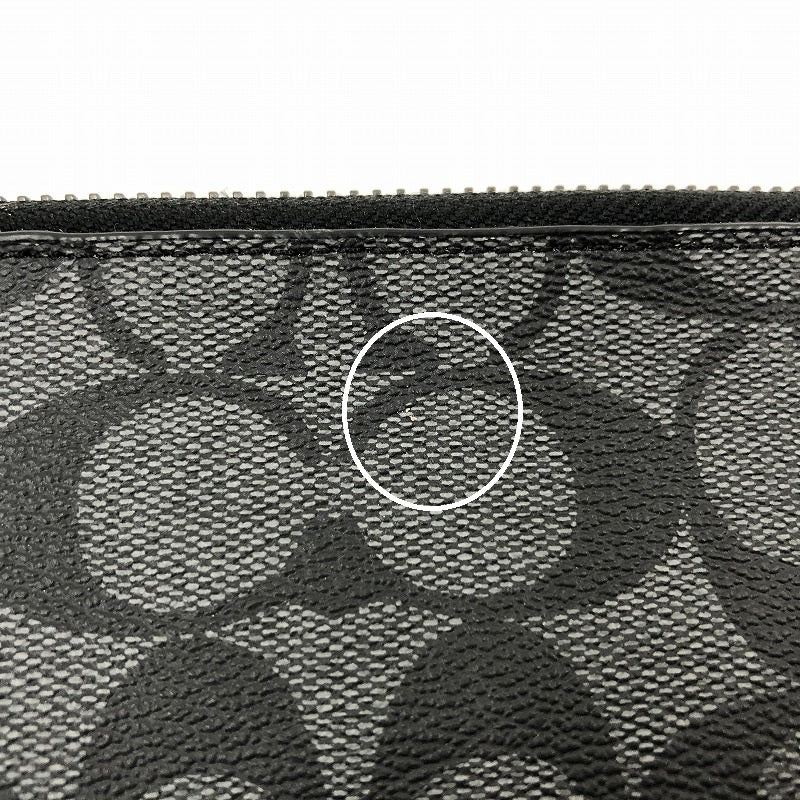 COACH | コーチ L-ZIP PORTFOLIO　シグネチャー クラッチバッグ H2144-C3144 ブラック【瀬戸大橋店】
