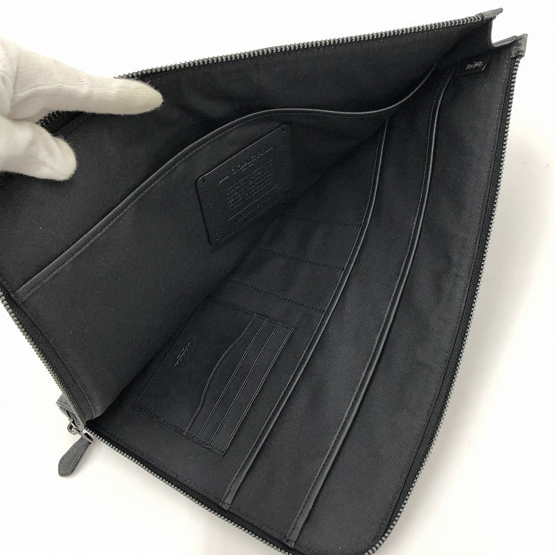 COACH | コーチ L-ZIP PORTFOLIO　シグネチャー クラッチバッグ H2144-C3144 ブラック【瀬戸大橋店】