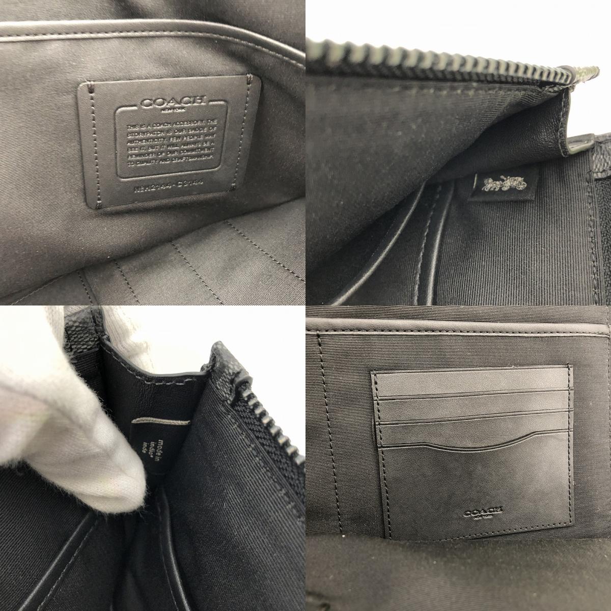 COACH | コーチ L-ZIP PORTFOLIO　シグネチャー クラッチバッグ H2144-C3144 ブラック【瀬戸大橋店】