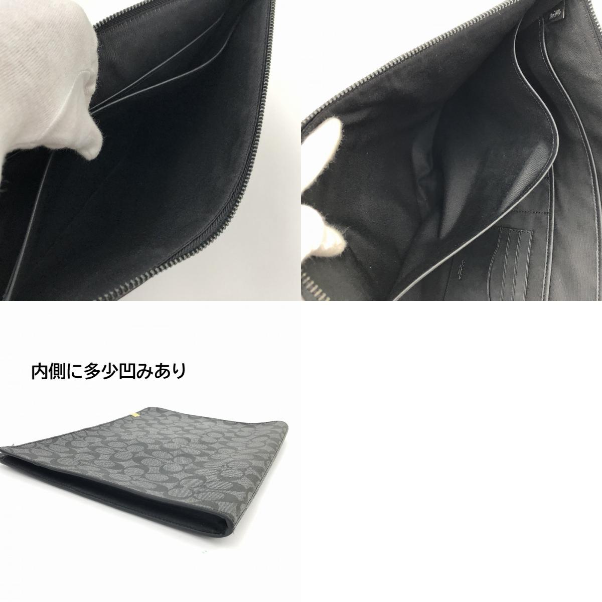 COACH | コーチ L-ZIP PORTFOLIO　シグネチャー クラッチバッグ H2144-C3144 ブラック【瀬戸大橋店】
