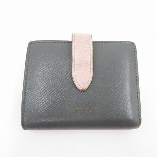 CELINE | セリーヌ スモール ストラップ ウォレット 二つ折り財布 10H263BRU.10GV グレー【瀬戸大橋店】