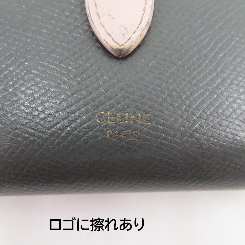 CELINE | セリーヌ スモール ストラップ ウォレット 二つ折り財布 10H263BRU.10GV グレー【瀬戸大橋店】