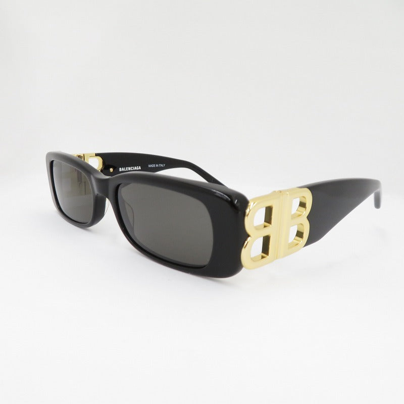 BALENCIAGA | バレンシアガ Dynasty Rectangle サングラス BB0096S サイズ：51□18-130 ブラック【瀬戸大橋店】