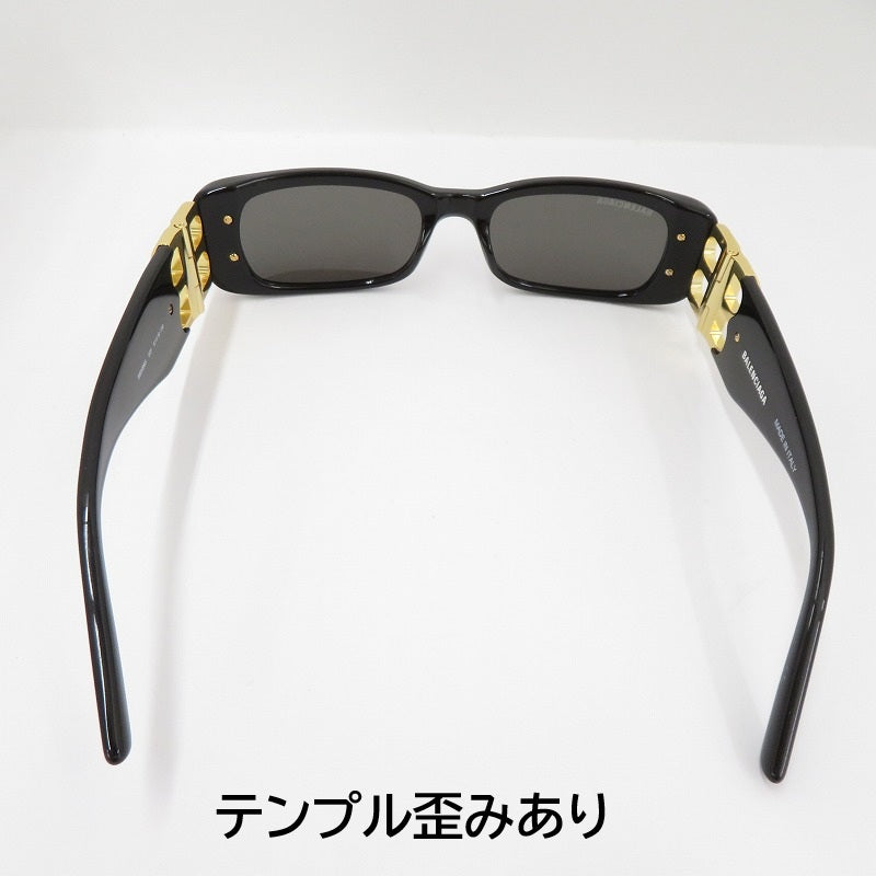 BALENCIAGA | バレンシアガ Dynasty Rectangle サングラス BB0096S サイズ：51□18-130 ブラック【瀬戸大橋店】