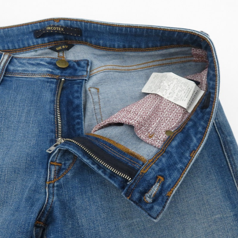 INCOTEX | インコテックス ウォッシュドスリムテーパードストレッチクロップドデニム デニムパンツ BDPS0002 ブルー サイズ：34【瀬戸大橋店】
