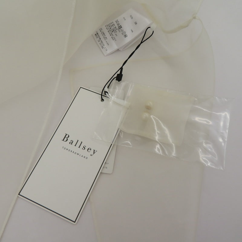 BALLSEY | ボールジー シルクオーガンジー ハイネックブラウス ブラウス 11-01-01-01831HY ホワイト サイズ：36【瀬戸大橋店】