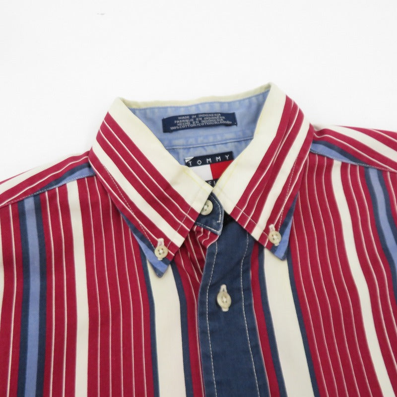 TOMMY HILFIGER | トミーヒルフィガー 90’ バーバーストライプボタンダウンシャツ 長袖シャツ マルチカラー サイズ：S【瀬戸大橋店】