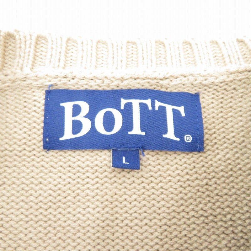 BoTT | ボット Dyed Raglan Knit セーター 243BoTT14 ベージュ×オレンジ サイズ：L【瀬戸大橋店】