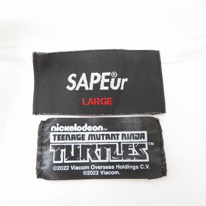 SAPEur | サプール ×TURTLES 半袖Ｔシャツ ホワイト サイズ：L【瀬戸大橋店】