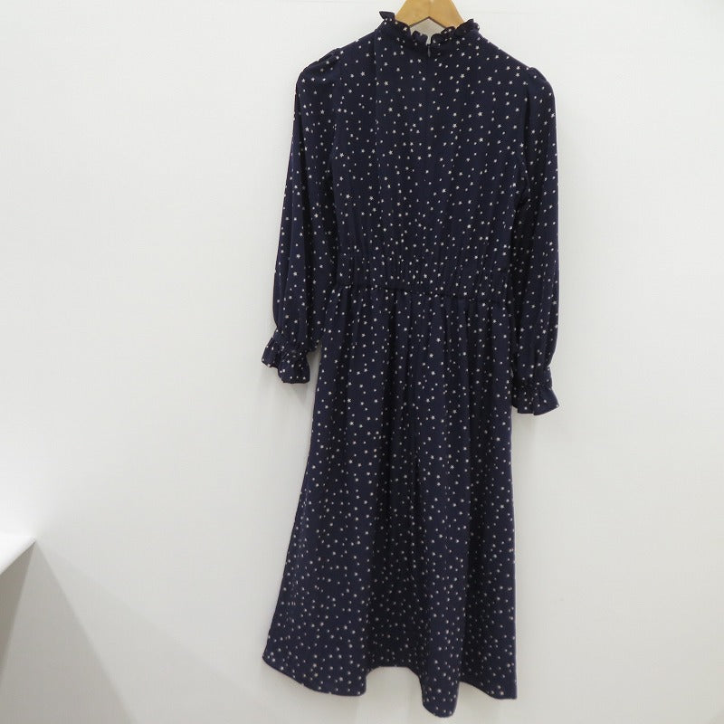agnes b. | アニエスベー 星柄 ワンピース 5573WT27 ネイビー サイズ：38【瀬戸大橋店】