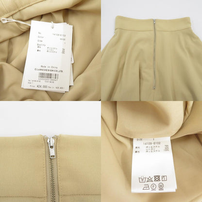 CLANE | クラネ W FACE FRONT ZIP FLARE SKIRT スカート 14109-6102 ベージュ サイズ：1【瀬戸大橋店】