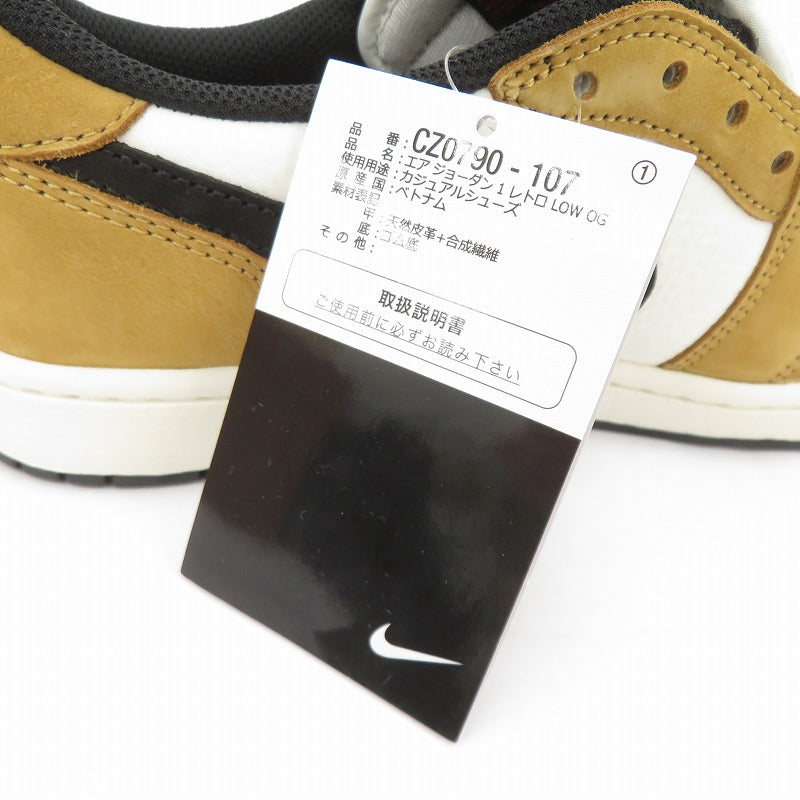 NIKE | ナイキ Air Jordan 1 Low OG スニーカー cz0790-107/'Rookie of the Year/Sail and Golden Harvest' FB鑑定済 サイズ:26.5cm ベージュ 26.5cm【瀬戸大橋店】